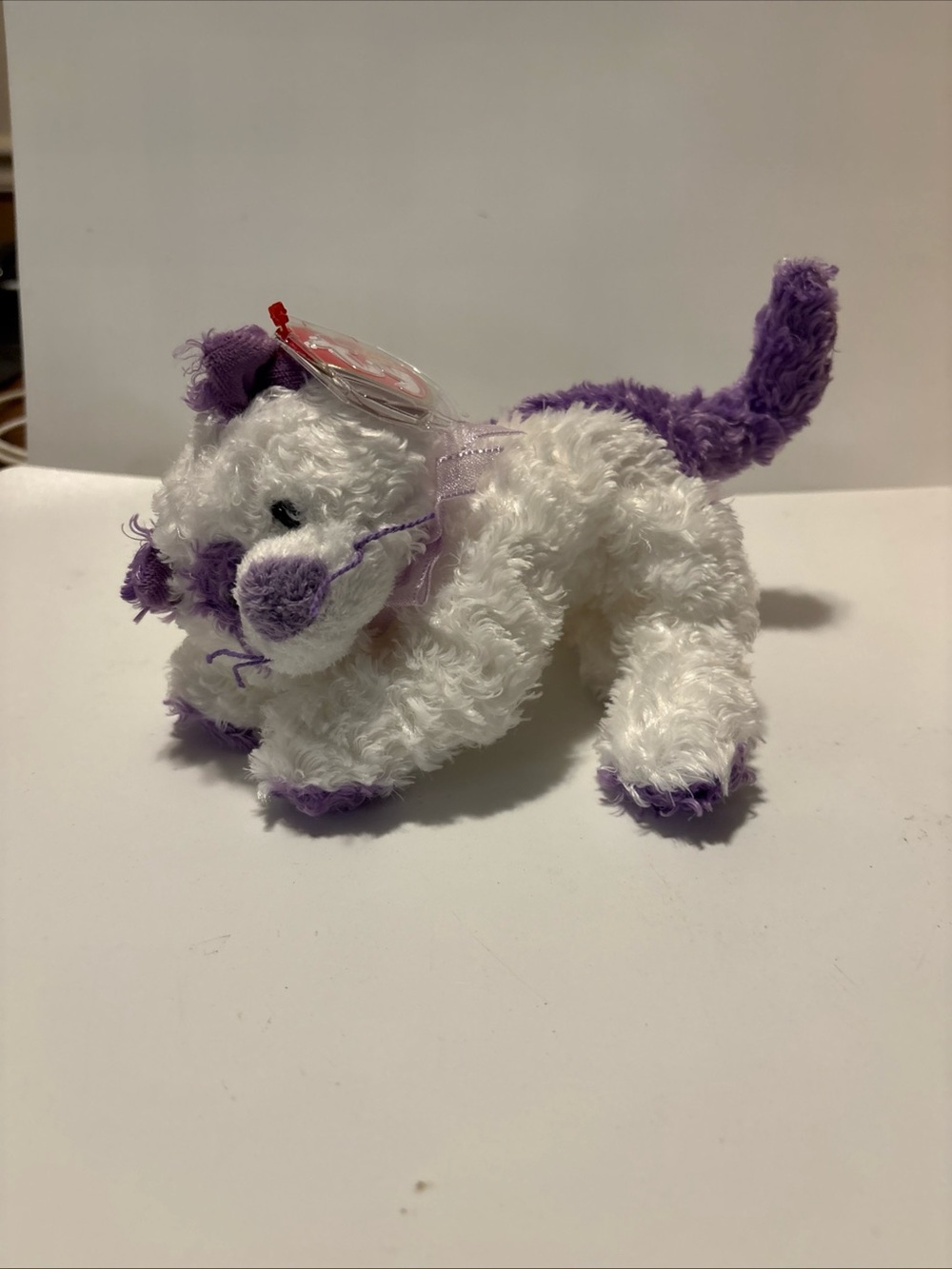 Plush White and Purple Cat Toy for Cats - Soft Interactive Play